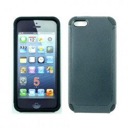 Apple iPhone 5 5S Double Layer Case (Black-Black)